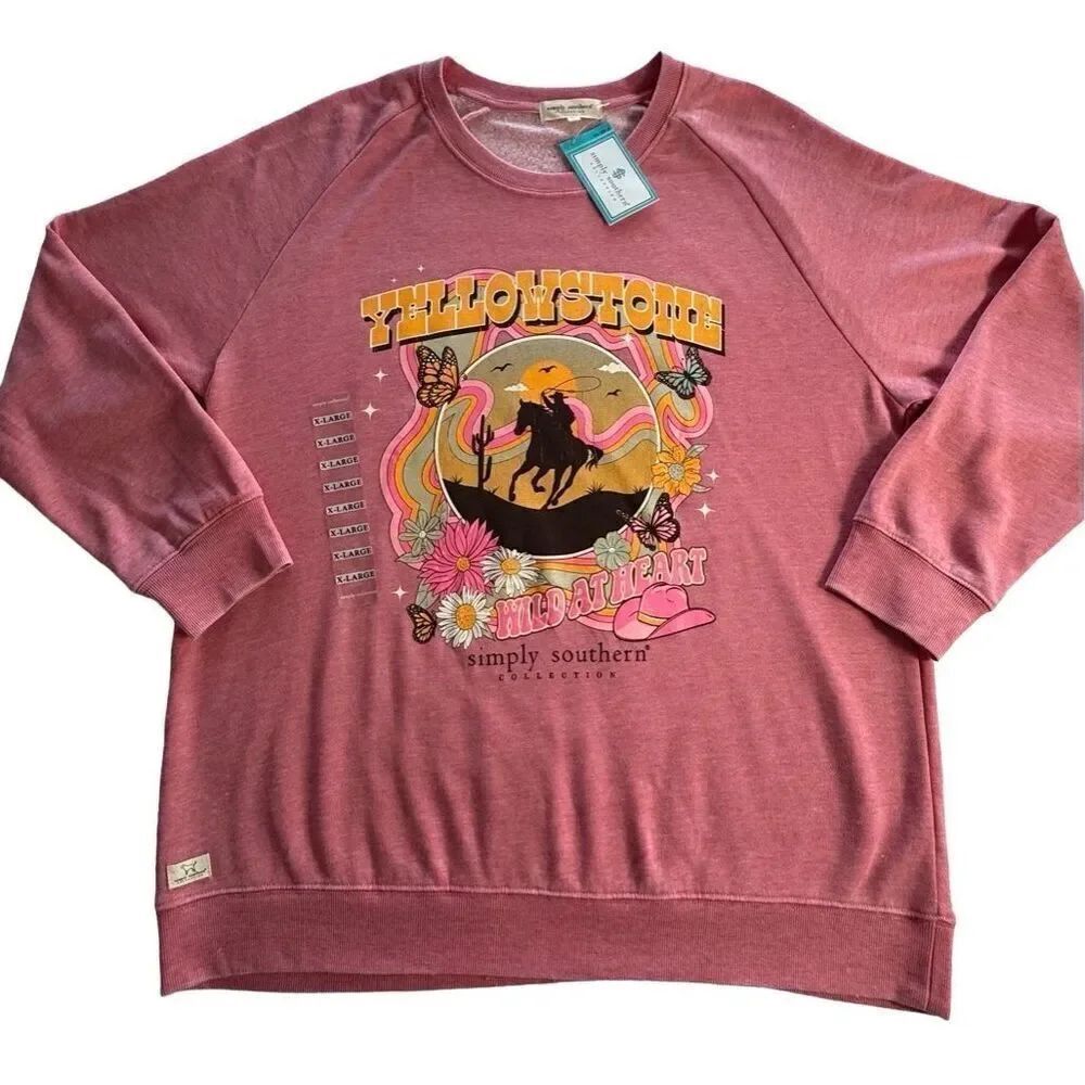 SIMPLY SOUTHERN XLarge Yellowstone Long Sleeve Sweatshirt